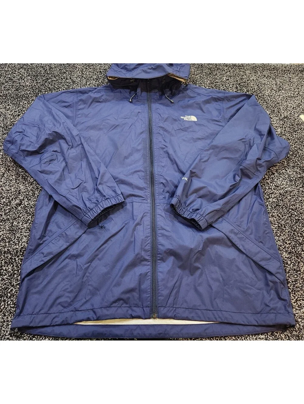 The North Face HyVent 2.5L Jacket Mens XL Navy Blue Hooded Rain Windbreaker Coat